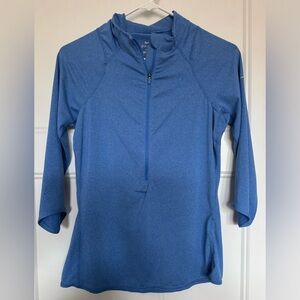 NIKE Blue Women's Athletic 3/4 Zip Top